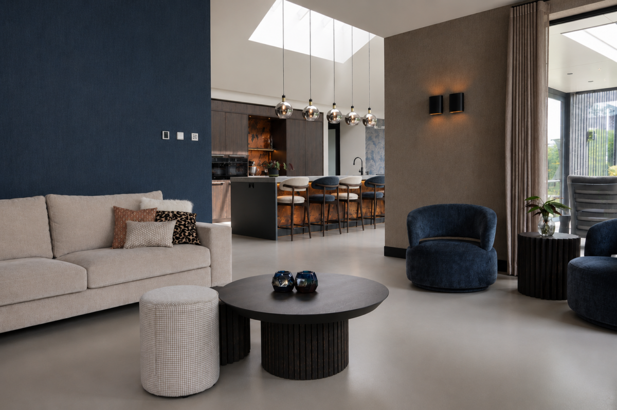 Luxe woonkamer villa Den Hoorn